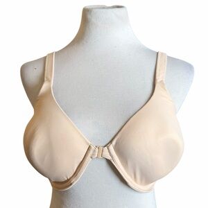 10/$25🦋 Barely There Cream Front Clasp Underwire T-Shirt Bra - Size 38D